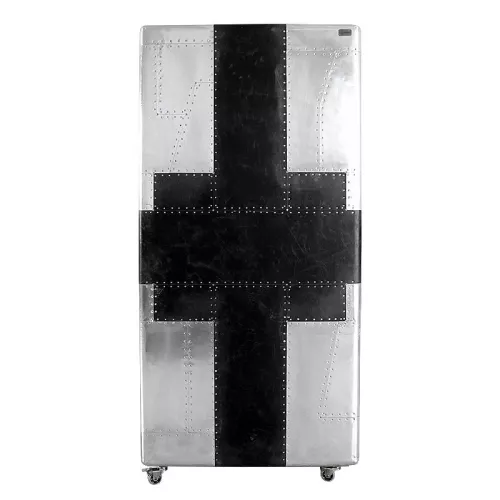 Payaa Airplane Wine Cabinet Sussex 86x80x177cm with black leather (102319)