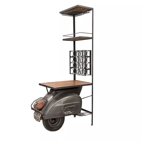 Payaa Iron & Wooden Rack Scooter 54x100x187cm wine rack (110900)