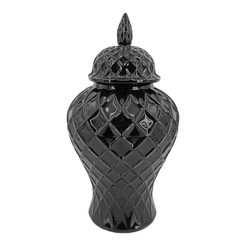 Payaa Vase Ceramics Min Rhombus black glossy M 22x22x41cm (201184)